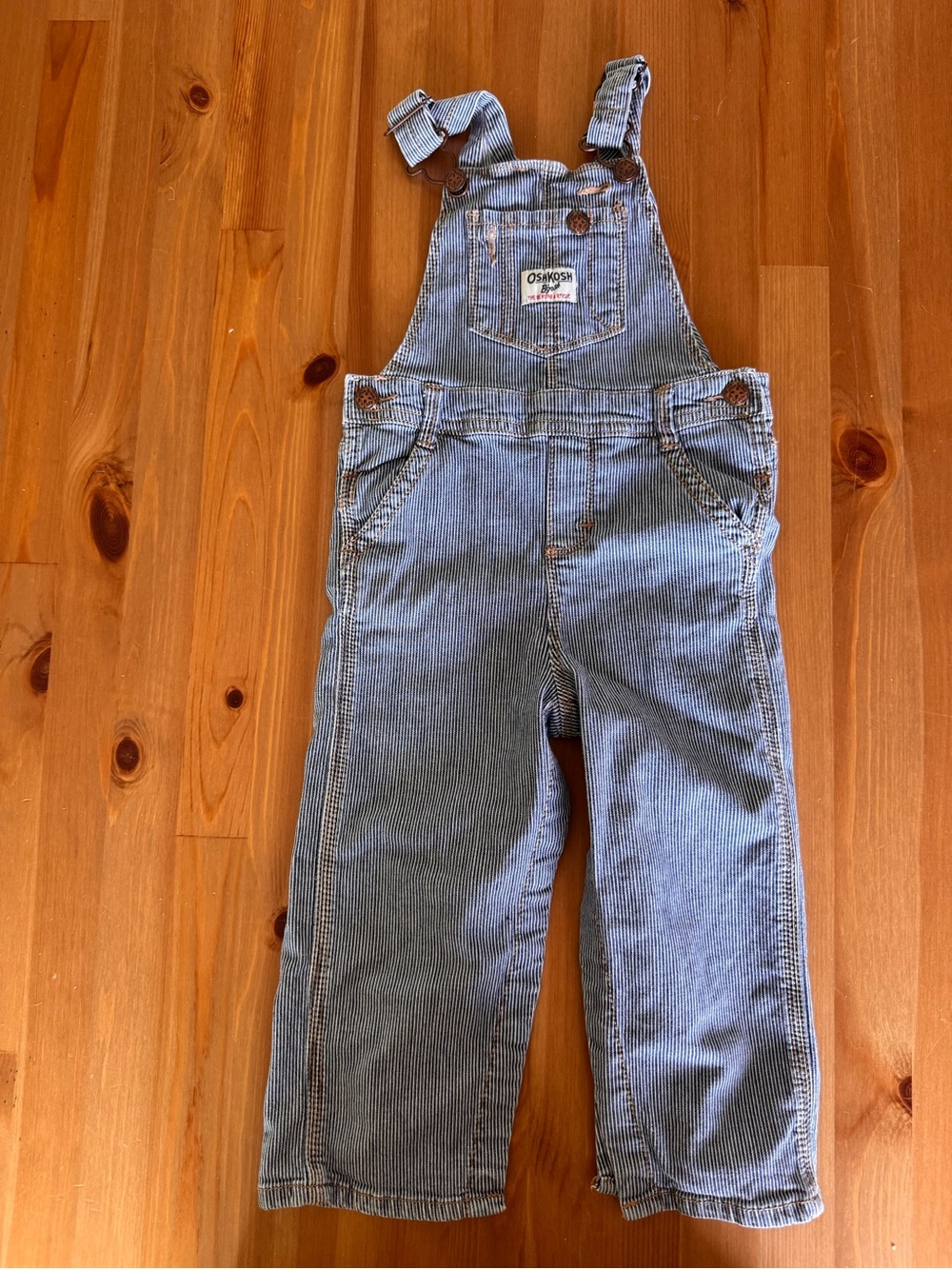OshKosh B'gosh Blue Pinstripe Kids Overalls